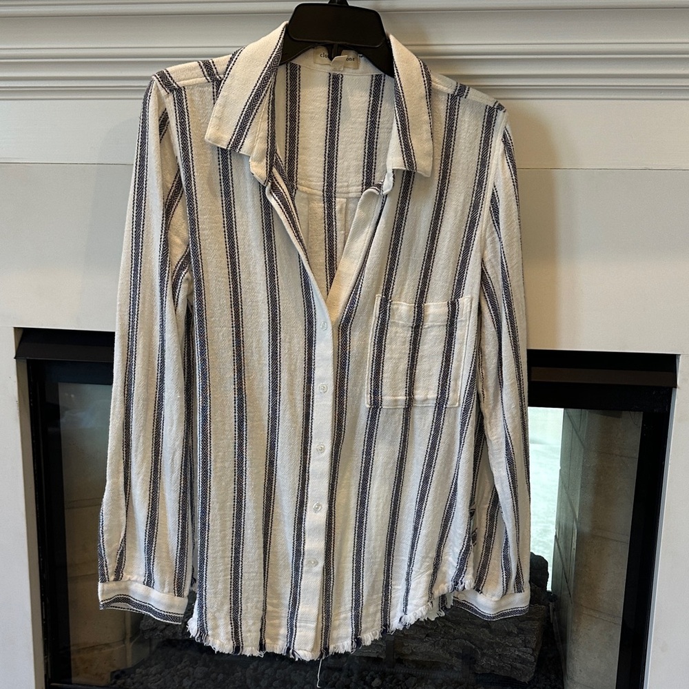 Cloth & Stone LARGE Striped Blouse